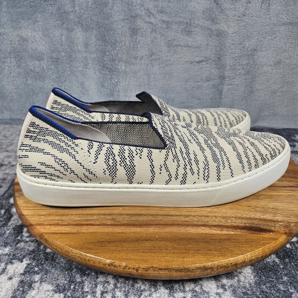 Rothy’s Womens Size 11 The Sneaker Maritime Tiger Knit Slip On Tan Retired